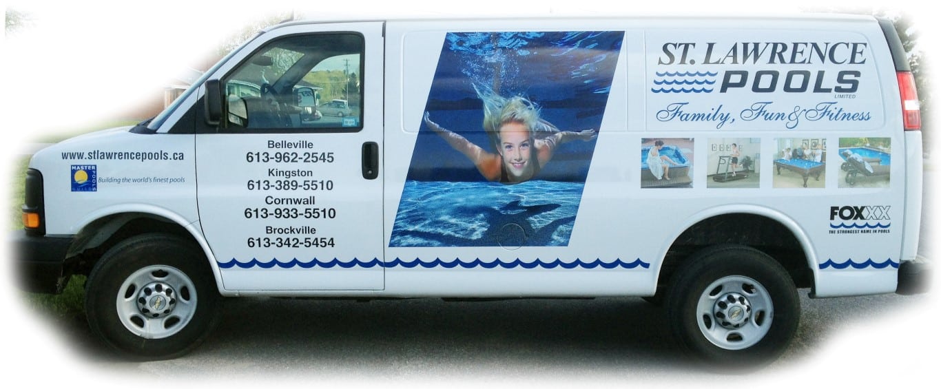 St. Lawrence Pools Van copy | St. Lawrence Pools, Hot Tubs, Fitness, Billiards & Patio
