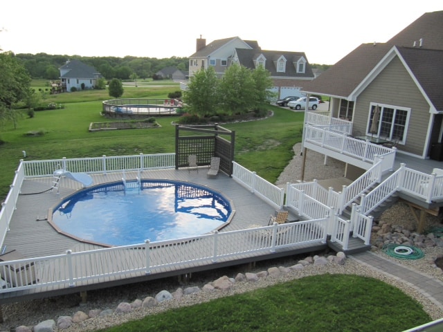 Oval inground pool