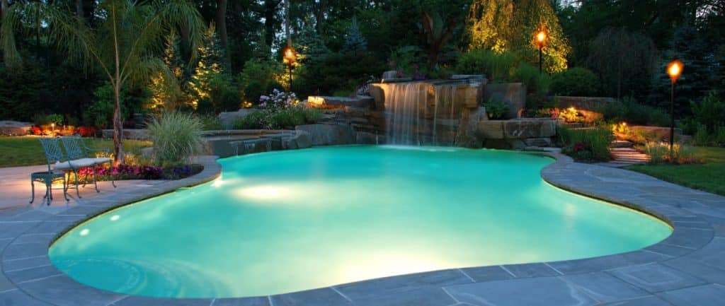 Crystal Clear fiberglass Pool with lights St Lawrence Pools