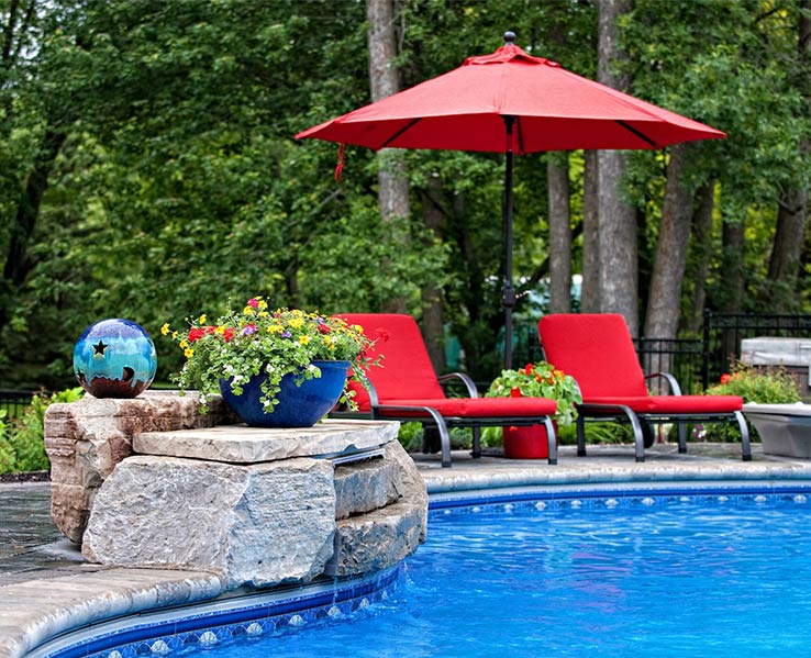 pool water feature | St. Lawrence Pools, Hot Tubs, Fitness, Billiards & Patio