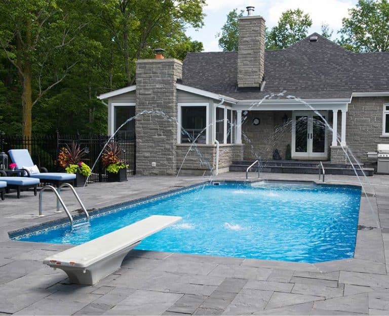 rectangle pool fountain | St. Lawrence Pools, Hot Tubs, Fitness, Billiards & Patio