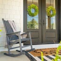 Slate Grey Porch Rocker Front Door - Recycled Plastic Rocking Chair