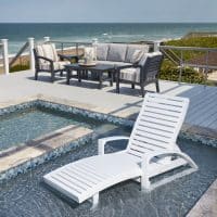 Recycled Plastic St Tropez Chaise Lounge White In Wadding Pool