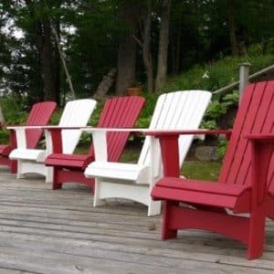 Element Square Muskoka Chair White and Red | St. Lawrence Pools