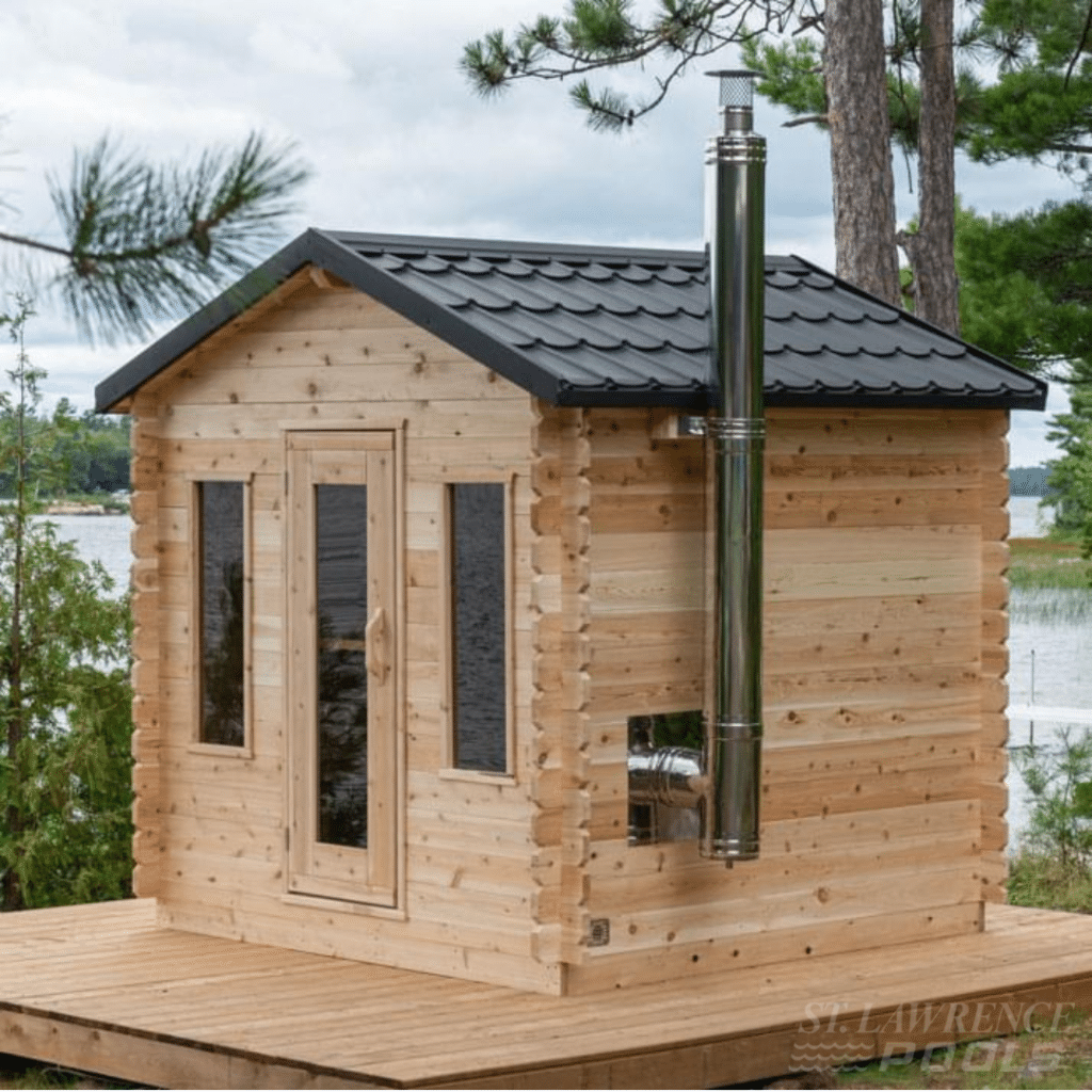 sauna, prefab sauna, prefabricated sauna, st.lawrence pools sauna, cold plunge, canadian sauna, outdoor suana, home sauna, hydrotherapy, nordk spa sauna