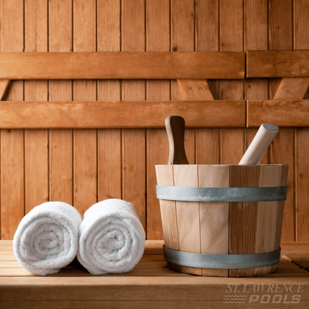 sauna, outdoor sauna, indoor sauna, st.lawrence pools, custom sauna, barrel sauna, prefabricated sauna, sauna kit