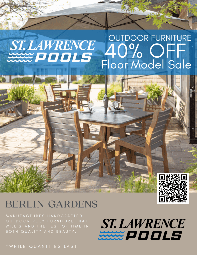 Patio sale, outdoor furniture, st.lawrence pools
