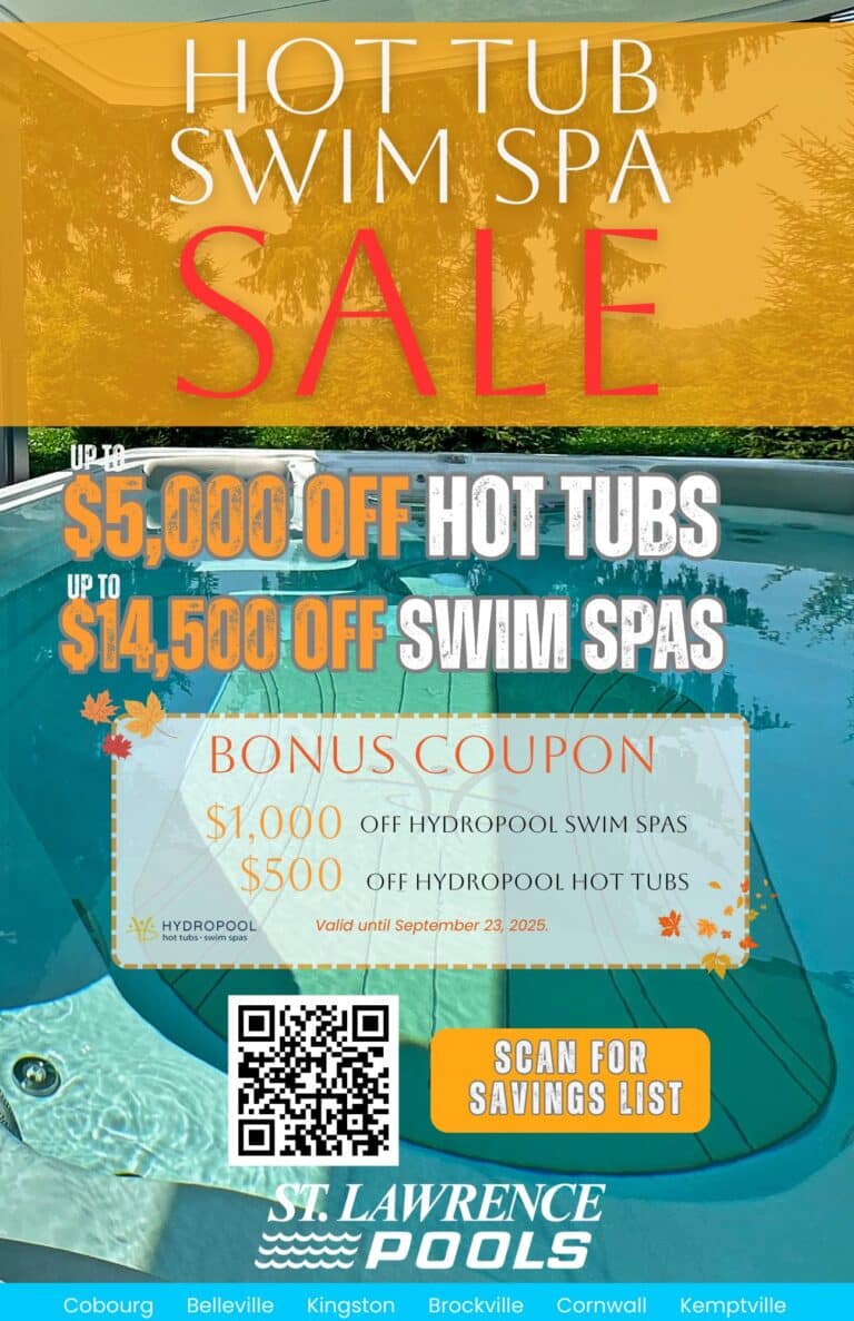 FALL 2025 SLP INSTORE POSTER 11 x 17 in R1 | St. Lawrence Pools, Hot Tubs, Fitness, Billiards & Patio