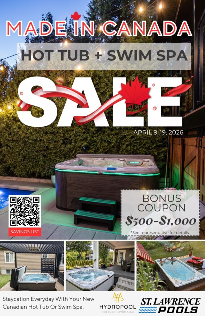 April 2026 hot tub sale poster