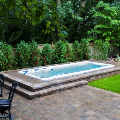 Hydropool 19 fx Swim Spa with landscaping
